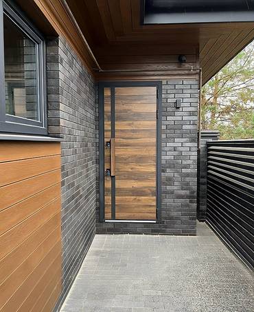 Дверь шпон с бугельной ручкой